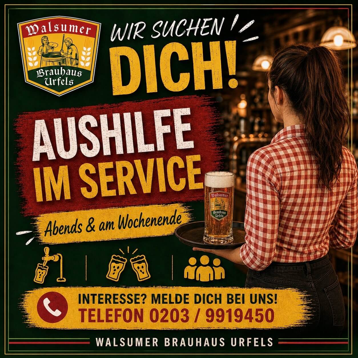 Walsumer Brauhaus sucht Aushilfe im Service